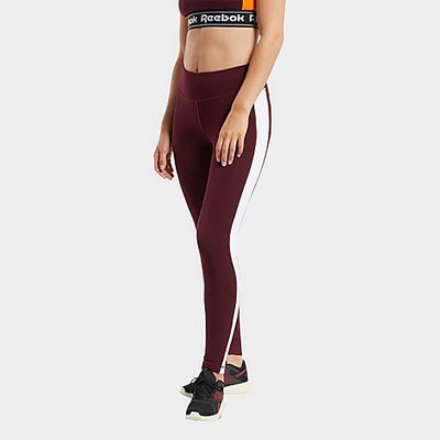 Shop Reebok Women's Training Essentials Linear Logo Leggings In Maroon