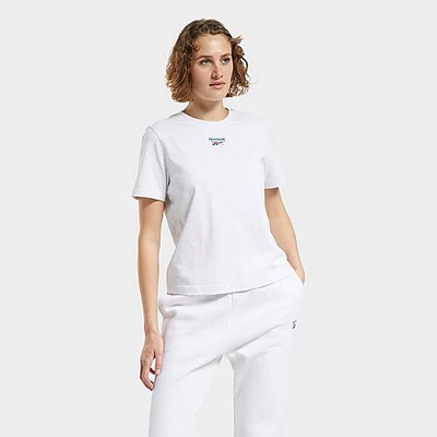 Shop Reebok Women's Classics Small Logo T-shirt In White Melange/white/melange
