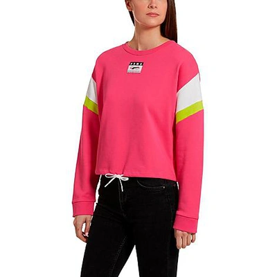 Shop Puma Women's '90s Retro Crop Crewneck Sweatshirt In Fuchsia Purple