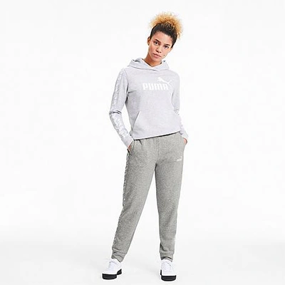 Shop Puma Women's Amplified Track Jogger Pants In Light Grey Heather