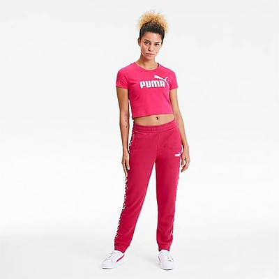 Shop Puma Women's Amplified Track Jogger Pants In Bright Rose