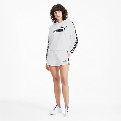Shop Puma Women's Amplified Cropped Training Hoodie In White