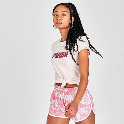 Shop Puma Women's Floral T-shirt In Pink