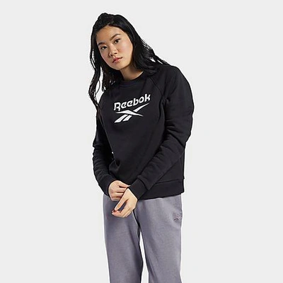 Shop Reebok Women's Classics Big Vector Crewneck Sweatshirt In Black