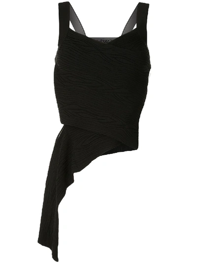 Shop Off-white Asymmetric-hem Knitted Top In Black