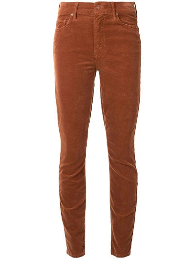 Shop Mother Corduroy Skinny Jeans In Brown