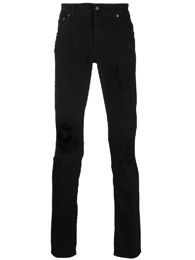 Shop Dolce & Gabbana Logo Patch Pocket Jeans In Black