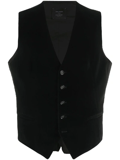 Shop Tagliatore Classic Buttoned Waistcoat In Black