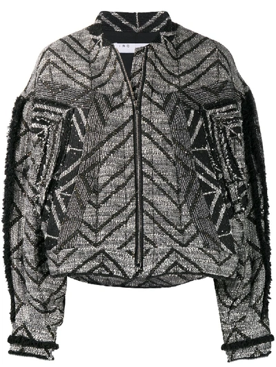 Shop Iro Pattern Bomber Jacket In Black