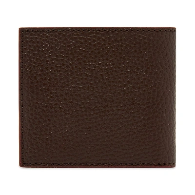 Shop Barbour Grain Leather Billfold Wallet In Brown