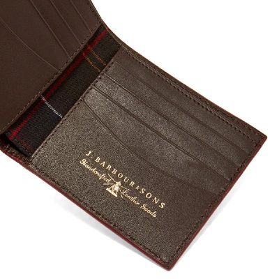 Shop Barbour Grain Leather Billfold Wallet In Brown