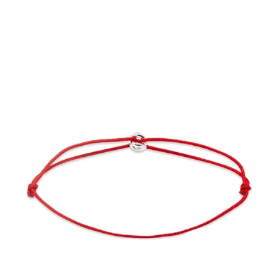 Shop Le Gramme Maillon Polished Cord Bracelet In Red