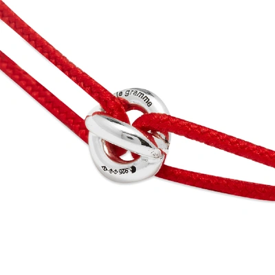 Shop Le Gramme Maillon Polished Cord Bracelet In Red