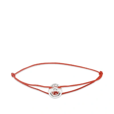 Shop Le Gramme Maillon Polished Cord Bracelet In Red