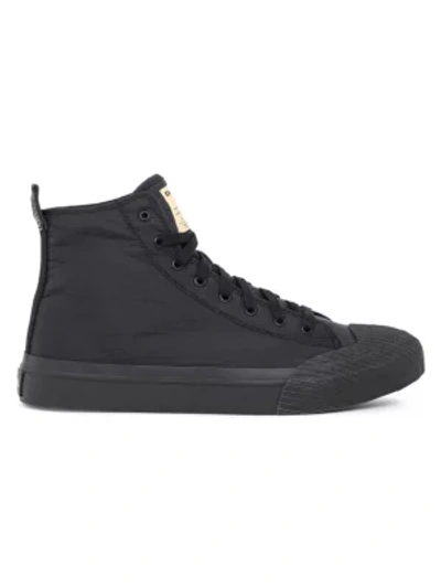 Shop Diesel Astico High-top Textile Sneakers In Black