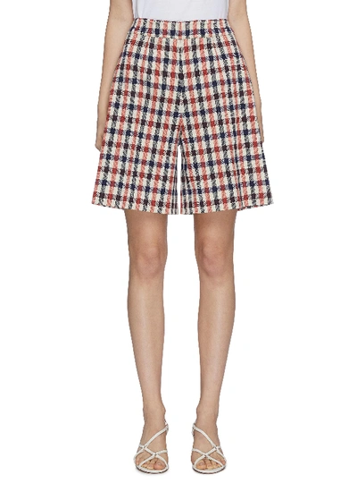 Shop Victoria Victoria Beckham Gingham Check Print Shorts In Multi-colour