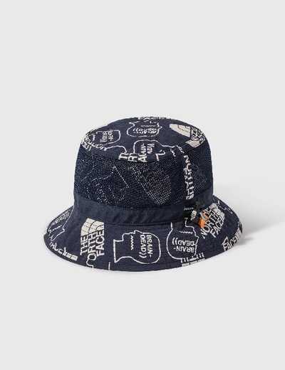 Shop Brain Dead X The North Face Bucket Hat In Blue