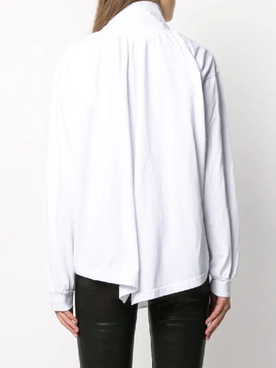 Shop Aganovich Deconstructed High-neck Shirt In White