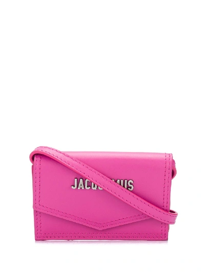 Shop Jacquemus Le Porte Azur Leather Wallet In Pink