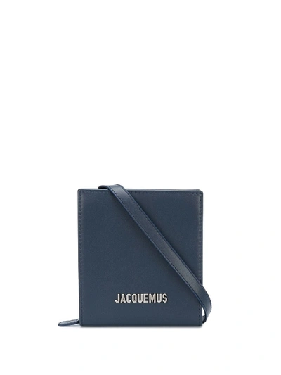 Shop Jacquemus Le Gadjo Leather Pouch In Blue