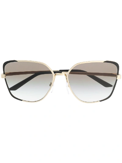 Shop Prada Oversize-frame Sunglasses In 黑色