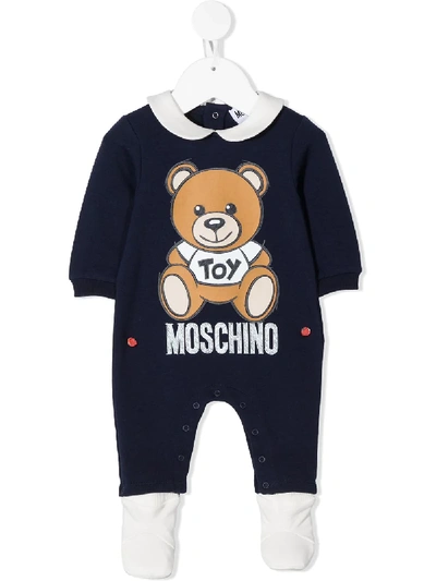 Shop Moschino Teddy Bear-print Pajama In Blue