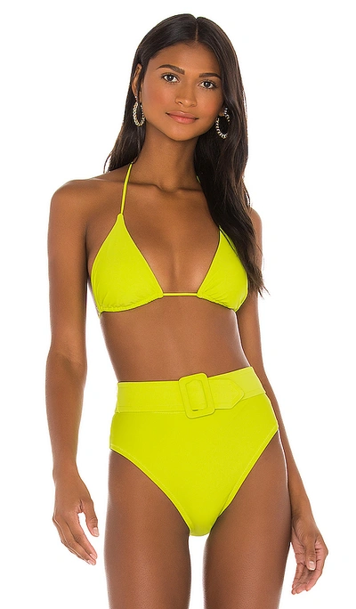 Shop Gigi C Josie Bikini Top In Chartreuse
