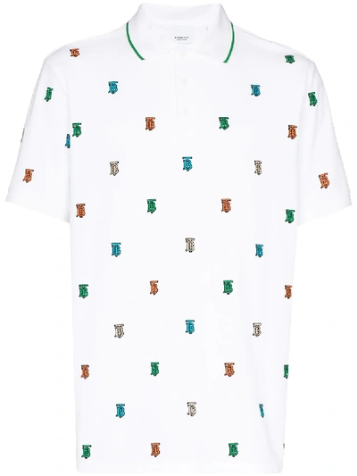 Shop Burberry Monogram Motif Polo Shirt In White