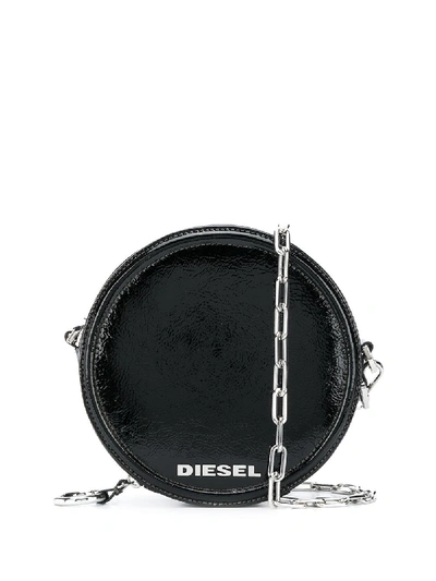 Shop Diesel Ophite Round-body Satchel In Black