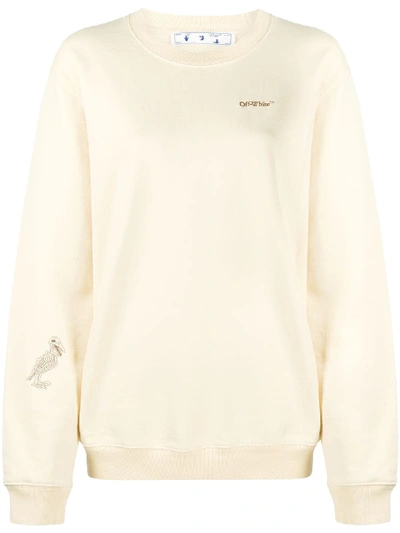 Shop Off-white Skeleton-print Sweatshirt In Neutrals