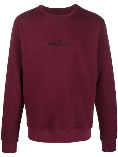 Shop Maison Margiela Logo-embroidered Sweatshirt In Red