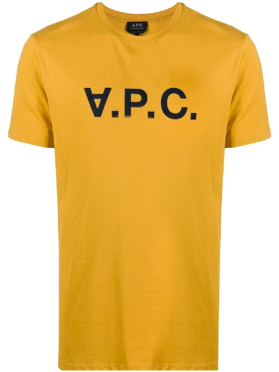 Shop A.p.c. Short Sleeved Logo T-shirt In Yellow