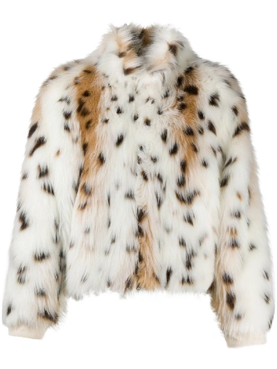 Shop Jejia Animal Print Faux-fur Jacket In White