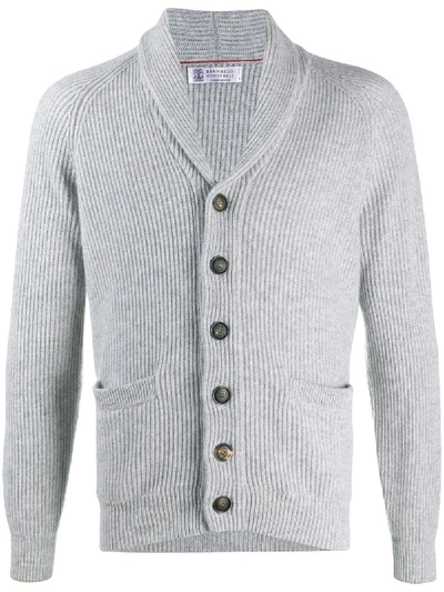 Shop Brunello Cucinelli Button-up Cardigan In Grey