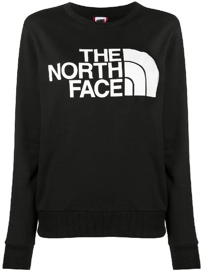 Shop The North Face Crew Neck Logo Sweatshirt In Black