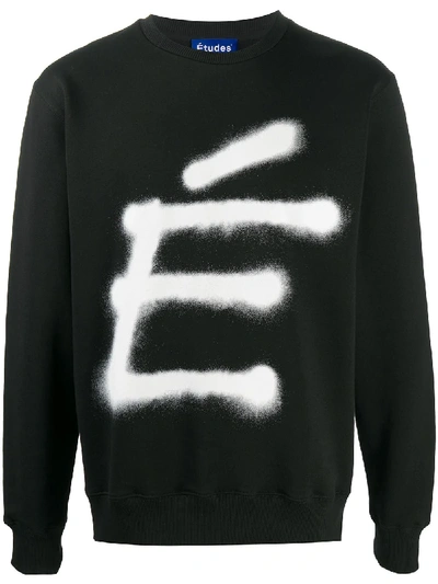 Shop Etudes Studio Spray Paint-print Sweatshirt In Black