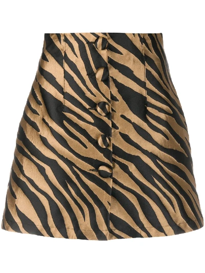 Shop Andamane Erin Zebra-print Skirt In Neutrals