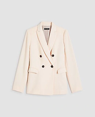 Shop Ann Taylor Long Double Breasted Blazer In Light Heirloom Tan