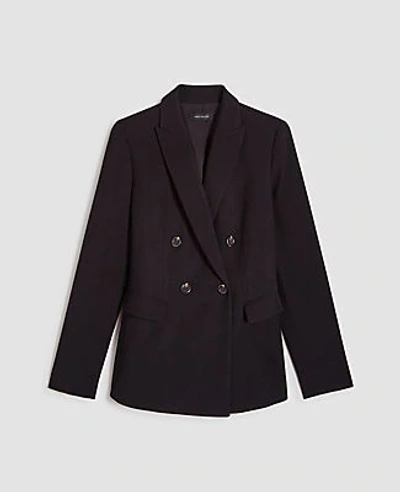 Shop Ann Taylor Long Double Breasted Blazer In Black