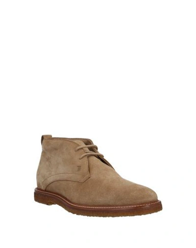 Tod's Ankle Boots In Beige
