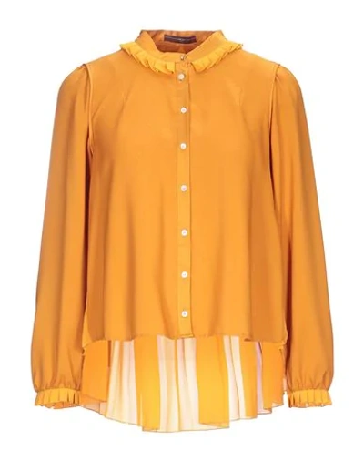 Shop High By Claire Campbell High Woman Shirt Ocher Size 4 Polyester In Yellow