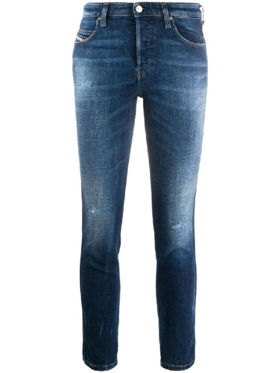 Shop Diesel Babhila Skinny Jeans In Blue