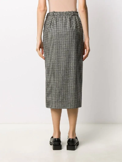 Shop Roseanna Gingham Check Pencil Skirt In Black