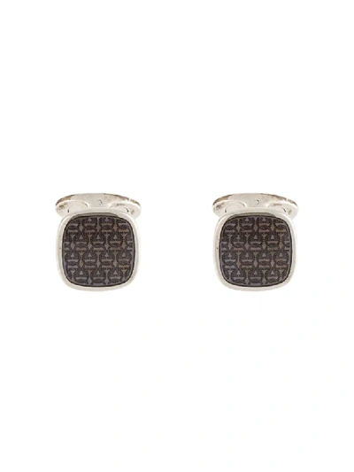 Shop Ferragamo Gancini Cufflinks In Silver