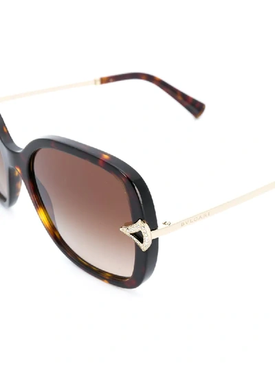 Shop Bvlgari Square Tinted Sunglasses In Brown