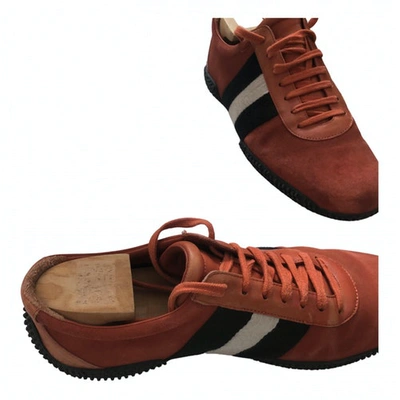 Pre-owned Bally Trainers In Orange