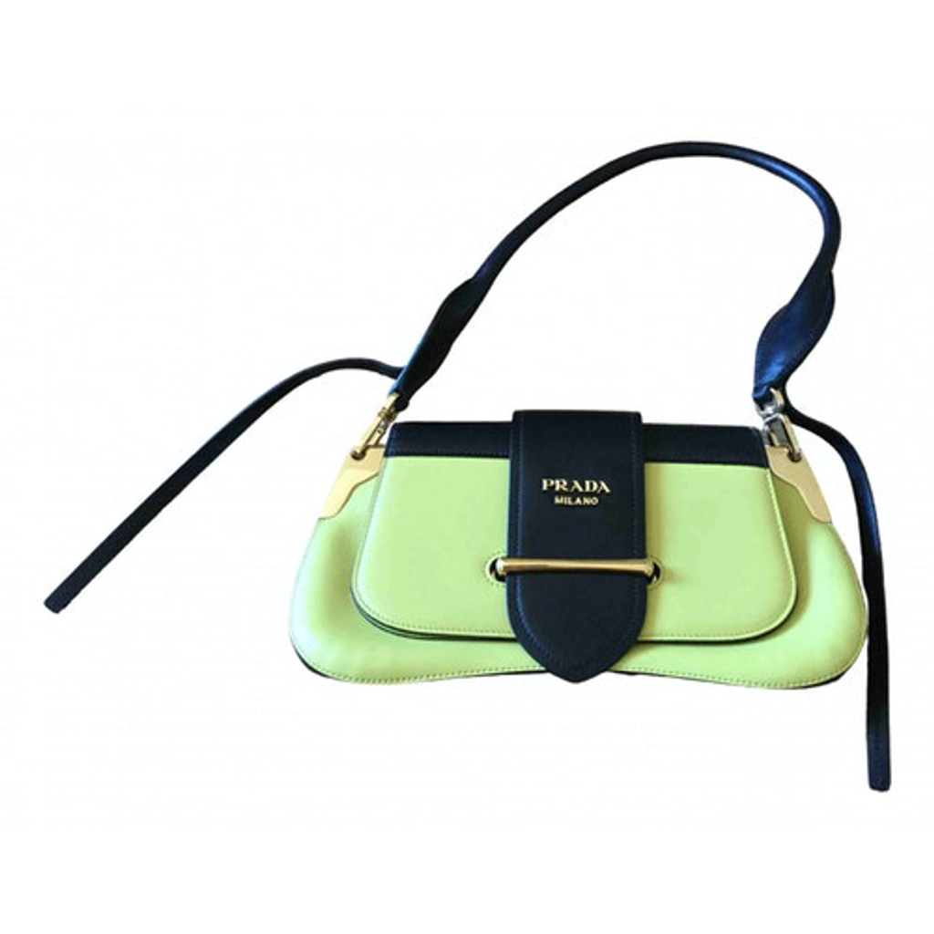 Pre owned Prada Sidonie Green Leather Handbag ModeSens