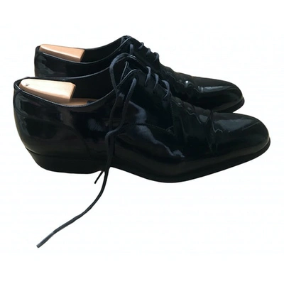 Pre-owned Jm Weston Black Patent Leather Lace Ups