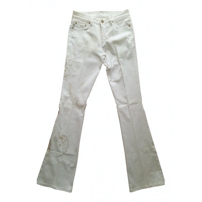 Pre-owned Iceberg White Cotton - Elasthane Jeans