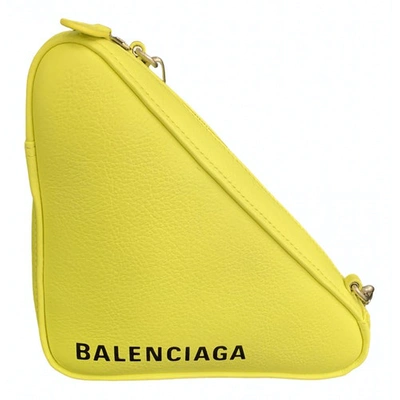 Pre-owned Balenciaga Triangle Yellow Leather Handbag